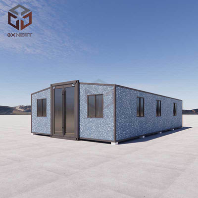 Maison de conteneur extensible de 40 pieds Abri temporaire avec salle de bains