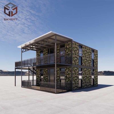 2 Chambres à coucher Remplaçables maisons modulaires Structure en acier Conteneur préfabriqué