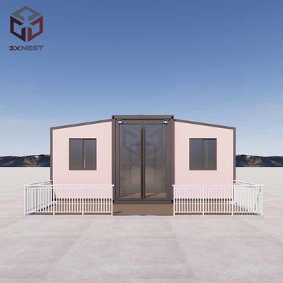 Maison de conteneurs préfabriquée à double aile avec fenêtre en aluminium à pont cassé