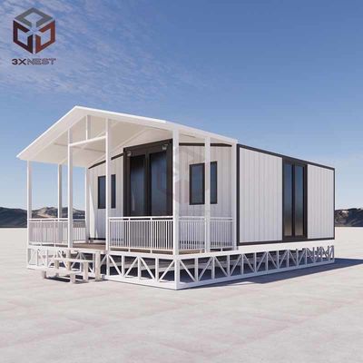 Maison de conteneurs à double aile évolutive avec porte en acier
