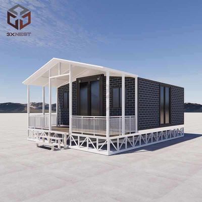 Maison de conteneurs à double aile avec balcon Solution de logement innovante et durable