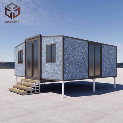 Container préfabriqué de 20 pieds maison pliable résistance au vent personnalisée