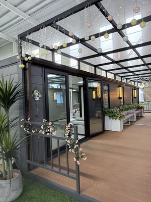 72 m2 Surface de plancher 40 pieds Unités de logement fabriquées Toit métallique ondulé