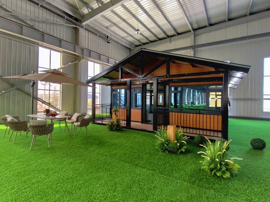 Maison pliante préfabriquée moderne avec plancher de 50 mm d'épaisseur et fenêtre coulissante en PVC