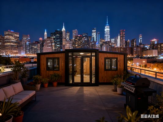 Collapsible Container House with Roof Long-lasting 18mm Thick Fireproof Cement Fiber Floor More Than 20 Years Lifespan