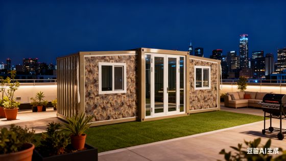 Contenant pliable à porte simple en acier de 20 pieds pour chambre à coucher Cadre en acier léger galvanisé Taille pliée L5900*W2200*H2480mm