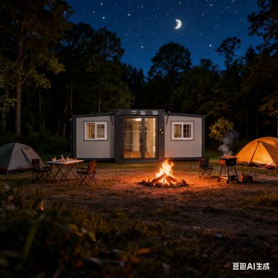 Panneau sandwich 50mm/75mm 37 mètres carrés Conteneur 20 pieds pliable avec système de plomberie tuyaux PVC/PPR