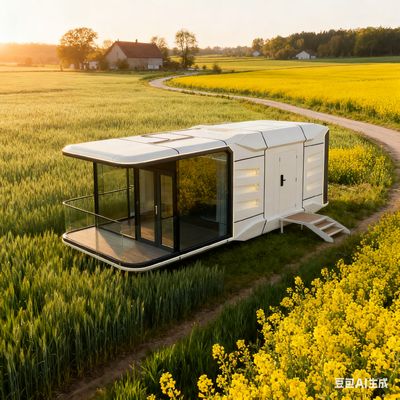 Maison capsule spatiale moderne avec coque en alliage d'aluminium pour 2 personnes et un poids net de 7 tonnes