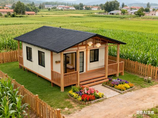 Maison de conteneurs extensible avec 18 mm d'épaisseur de contreplaqué de bambou 100 mm d'épaisseur totale et système de plomberie pré-installé