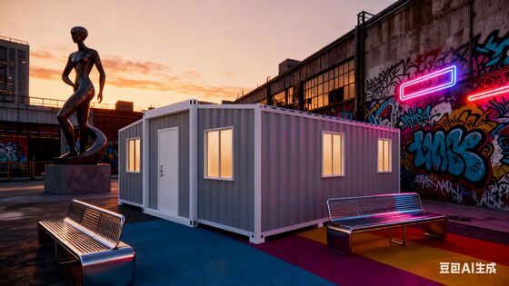 Maison container extensible de 40 pieds avec finition intérieure en panneaux PVC Résistance au vent 4.18KN/M² et terrasse personnalisable