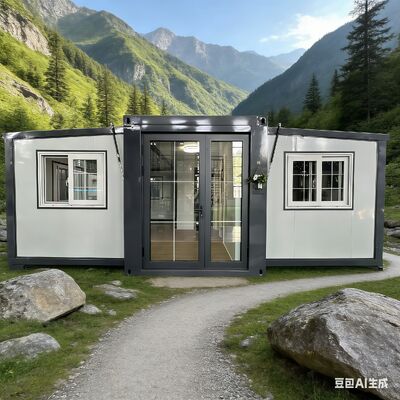 Contenant pliable de 20 pieds avec dimensions pliées de L5900*W2200*2480mm, capacité de charge de 28 000 kg et fenêtres et disposition personnalisables