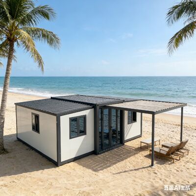 Un conteneur pliable de 20 pieds avec une superficie de 37 mètres carrés répond aux normes internationales de sécurité et une durée de vie de plus de 20 ans pour les logements modulaires