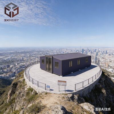 Maison Container Extensible de 40 pieds avec 72 mètres carrés de surface au sol, meubles personnalisables et salle de bain avec séparation sèche-humide, solutions de logement modulaires