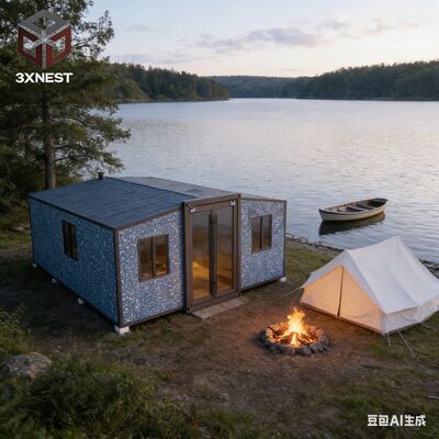 Maison Container Extensible de 40 pieds avec 72 mètres carrés d'espace habitable, structure entièrement galvanisée et mobilier personnalisable