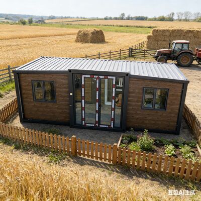 Conteneur 20FT Pliable de 20 pieds avec Isolation Thermique, Isolation Phonique et Châssis Principal Entièrement Galvanisé pour Camping, Maison, Hôtel, Resort