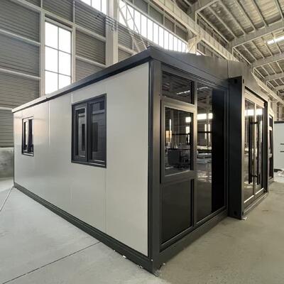 Contenant pliable de 20 pieds avec une durée de vie de 30 à 40 ans, conception imperméable à l'eau et au vent, et composants préassemblés pour la vie modulaire