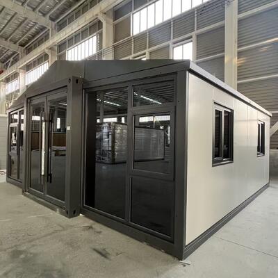 Contenant pliable de 20 pieds avec une performance sismique de niveau 8 conception imperméable à l'eau et au vent et porte de chambre personnalisable pour petites maisons préfabriquées
