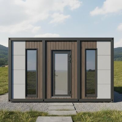 18.5 mètres carrés de maisons préfabriquées évolutives présentant des portes simples en acier style moderne conçu pour les solutions résidentielles